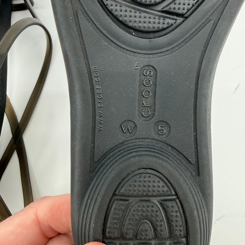 Crocs Isabella Strappy Sandal Black Women 5 Slip On Y2K Jelly Lightweight New - Picture 9 of 9